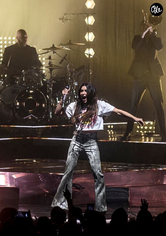 La chanteuse française Jenifer en concert à Bruxelles, en Belgique, le 25 mars 2023. Photo de Jean Marc Quinet/Reporters/ABACAPRESS.COM