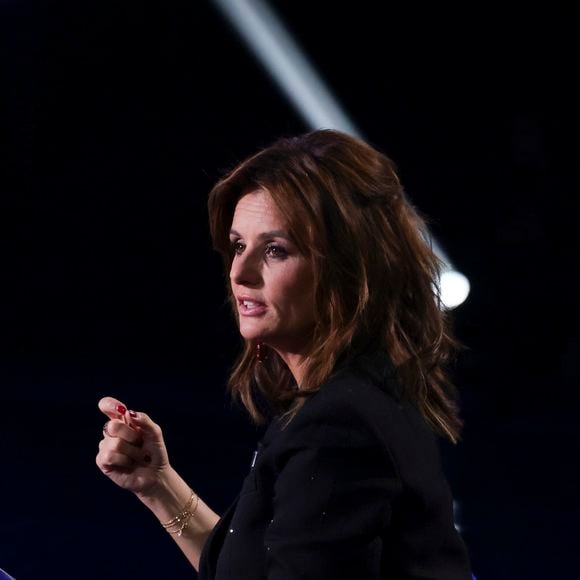 Exclusif - Faustine Bollaert lors de l'enregistrement de l'émission "La Boîte à secrets", présentée par F.Bollaert et diffusée le 10 octobre 2025 sur France 3, dans les studios du Lendit à Saint-Denis, Seine Saint-Denis, France, le 22 septembre 2025. © Jack Tribeca/Bestimage