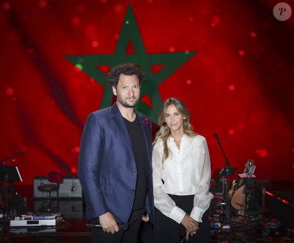Exclusif - Eric Antoine, Ophélie Meunier - Enregistrement du grand concert caritatif "Tous avec le Maroc" au Dôme de Paris, diffusée en direct sur M6 le 13 septembre 2023. © Jack Tribeca / Bestimage