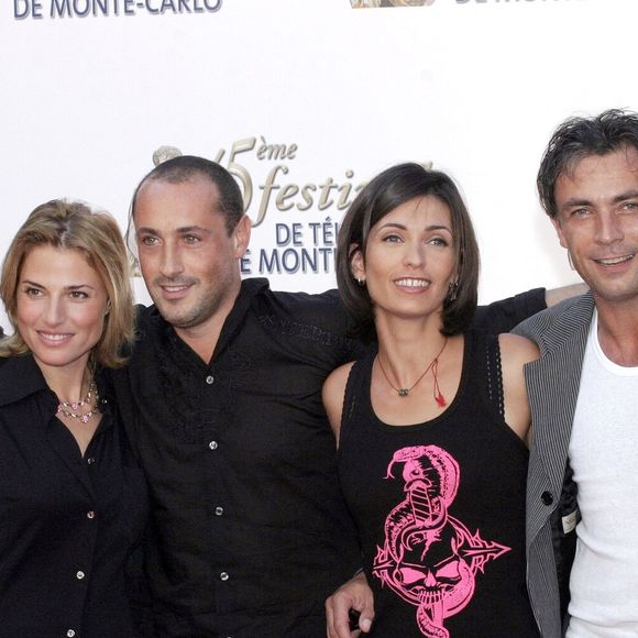 Les acteurs de Sous le Soleil, Franck Jolly, Christine Lemler, Romeo Serfati, Adeline Blondieau, Frédérique Deban et Bénédicte Delmas assistent à la soirée TF1 dans le cadre du 45ème Festival de Télévision de Monte-Carlo à Monaco, le 30 juin 2005. Photo by Gerald Holubowicz/ABACAPRESS.COM