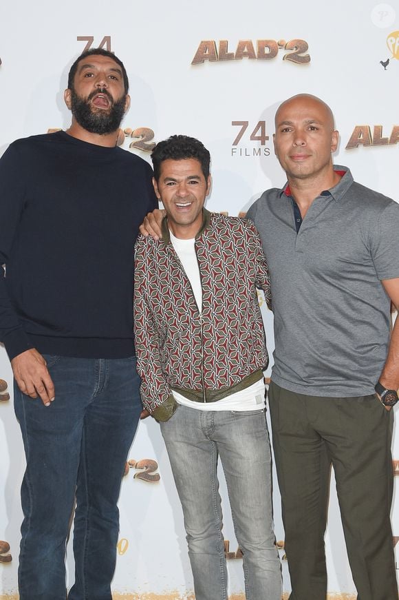 Ramzy Bedia, Jamel Debbouze et Eric Judor - Les célébrités posent lors du photocall de l'avant-première du film "Alad'2" au cinéma le grand Rex à Paris le 21 septembre 2018.
© Guirec Coadic/Bestimage