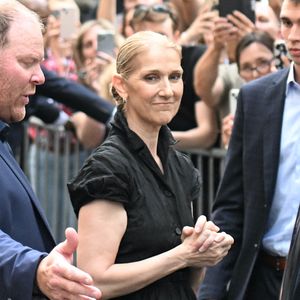 Céline Dion à la sortie de l'hôtel Royal Monceau à Paris avant l'ouverture des Jeux Olympiques (JO) de Paris 2024, à Paris, France, le 24 juillet 2024.