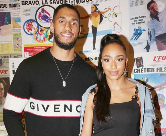 Tony Yoka et sa femme Estelle Mossely lors de la cérémonie des porte-drapeaux Olympique et paralympique pour les JO de Tokyo à la Maison du sport français à Paris, France, le 5 juillet 2021. © Panoramic/Bestimage