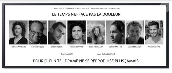 Montage réalisé par l'Association des proches des victimes du crash d'hélicoptères de Dropped.