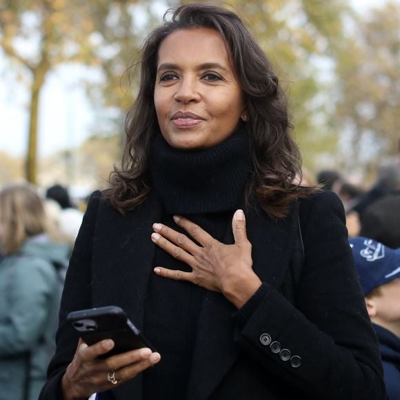 Karine Le Marchand lors d'une marche contre l'antisémitisme à Paris, le 12 novembre 2023 © Stéphane Lemouton / Bestimage