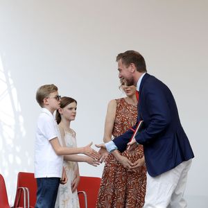 La princesse Charlène de Monaco et le prince Jacques et la princesse Gabriella - Cérémonie d'ouverture de la 6ème édition des Rencontres des Sites Historiques Grimaldi de Monaco, et remise des Trophées aux Officiels le 14 juin 2025. 
© Caudia Albuquerque / Bestimage