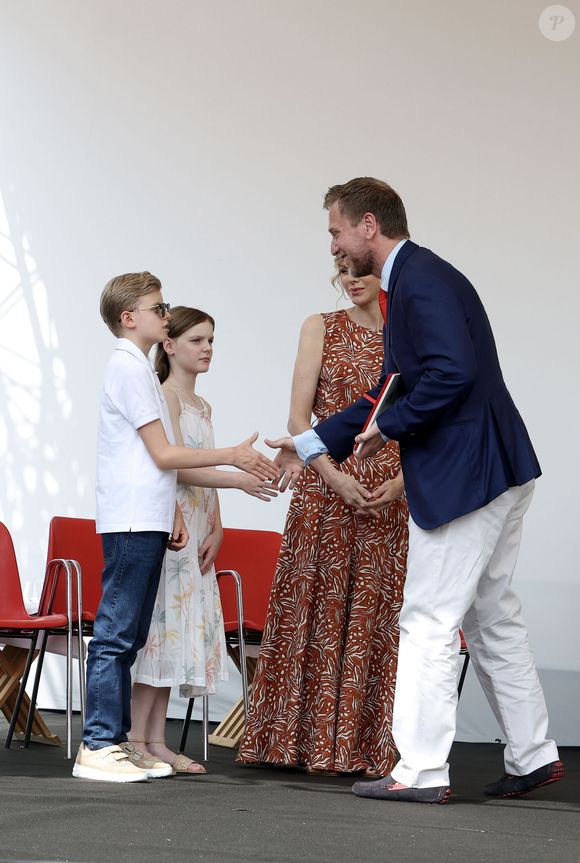 La princesse Charlène de Monaco et le prince Jacques et la princesse Gabriella - Cérémonie d'ouverture de la 6ème édition des Rencontres des Sites Historiques Grimaldi de Monaco, et remise des Trophées aux Officiels le 14 juin 2025. 
© Caudia Albuquerque / Bestimage