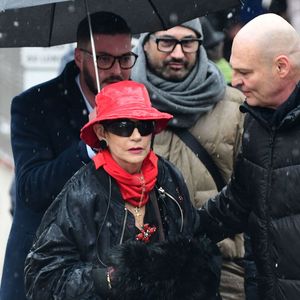 Exclusif - Isabelle Morini-Bosc aux obsèques de son mari Alain en l'église Saint-Pierre dans la commune d'Abrets en Dauphiné, France, le 14 mars 2025. © Romain Doucelin/Bestimage