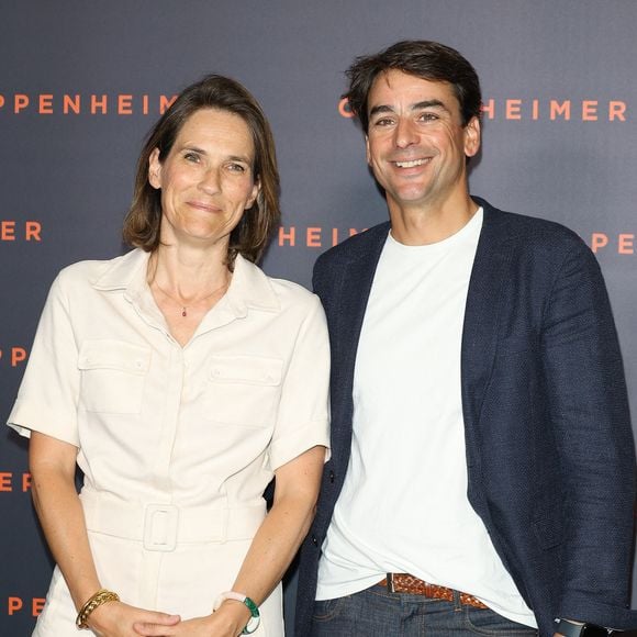 Claire Fournier et son mari Julian Bugier - Première du film "Oppenheimer" au Grand Rex à Paris le 11 juillet 2023. © Coadic Guirec/Bestimage