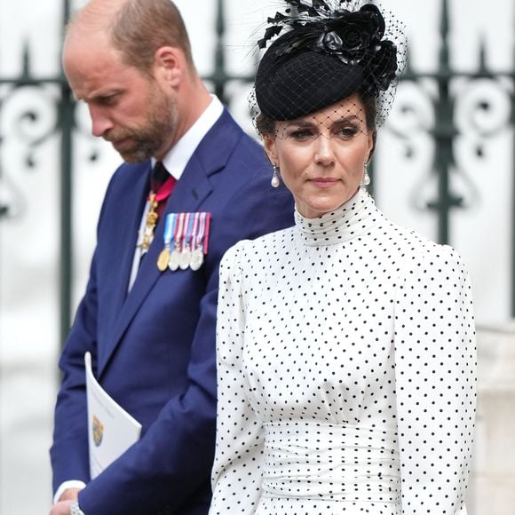 Le prince William, prince de Galles, et Catherine (Kate) Middleton, princesse de Galles - La famille royale lors de la messe qui marque les 80 ans de la fin de la guerre à l'abbaye de Westminster à Londres le 8 mai 2025  Julien Burton / Bestimage
