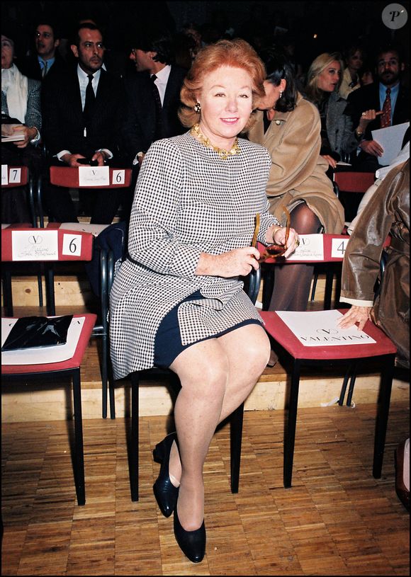 Nadine de Rothschild lors du défilé Valentino à Paris. Le 17 mars 1996. © RINDOFF-GARCIA / BESTIMAGE