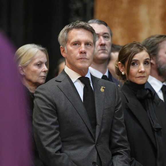 La princesse Elena de Yougoslavie, Le prince Emmanuel-Philibert de Savoie, La princesse Clotilde Courau de Savoie, Le prince Aimone et la princesse Olga de Savoie Aoste, La princesse Vittoria de Savoie - La cérémonie funéraire de Victor Emmanuel de Savoie, fils du dernier roi d'Italie, en la cathédrale Saint-Jean-Baptiste de Turin, le 10 février 2024.