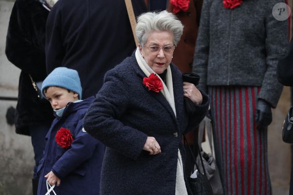 Françoise Laborde arrivant à la cérémonie des obsèques de Catherine Laborde à l'église Saint-Roch à Paris, France, le 6 février 2025. L'emblématique présentatrice météo de TF1 est décédée le 28 janvier 2025 à l'âge de 73 ans, des suites d'une démence à corps de Lewy, une maladie neurodégénérative dont Catherine Laborde souffrait depuis 2014. Photo by Nasser Berzane/ABACAPRESS.COM