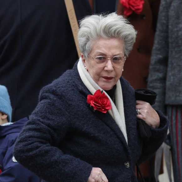 Françoise Laborde arrivant à la cérémonie des obsèques de Catherine Laborde à l'église Saint-Roch à Paris, France, le 6 février 2025. L'emblématique présentatrice météo de TF1 est décédée le 28 janvier 2025 à l'âge de 73 ans, des suites d'une démence à corps de Lewy, une maladie neurodégénérative dont Catherine Laborde souffrait depuis 2014. Photo by Nasser Berzane/ABACAPRESS.COM