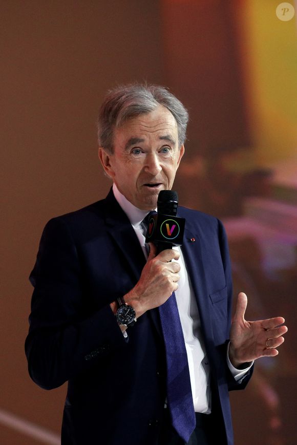 Bernard Arnault, président-directeur général du groupe LVMH, durant un débat au salon Viva Technology (VivaTech 2023) au Paris Expo Porte de Versailles à Paris, France, le 15 juin 2023. © Stéphane Lemouton/Bestimage