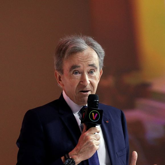Bernard Arnault, président-directeur général du groupe LVMH, durant un débat au salon Viva Technology (VivaTech 2023) au Paris Expo Porte de Versailles à Paris, France, le 15 juin 2023. © Stéphane Lemouton/Bestimage