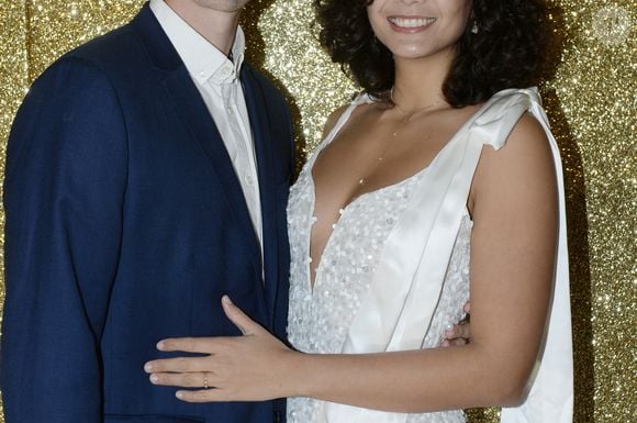 Exclusif - Vaimalama Chaves (Miss France 2019) et son compagnon Nicolas Fleury - L’hôtel The Peninsula Paris présente son univers féérique pour Noël le 30 novembre 2023 . © Rachid Bellak / Bestimage