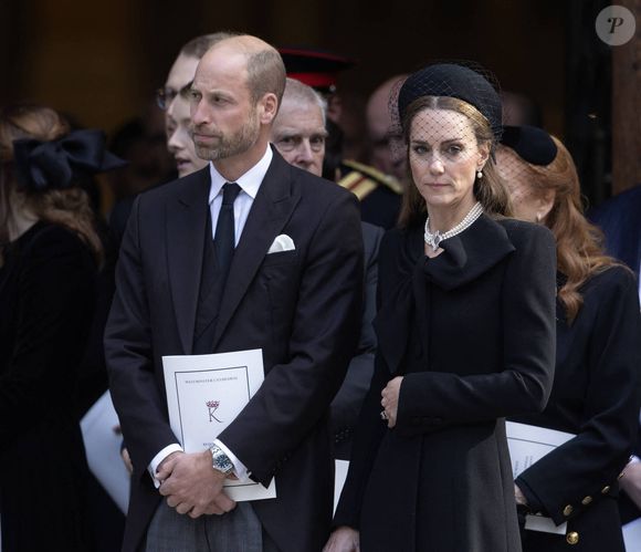 La famille royale durant les obsèques de la duchesse de Kent dans la cathédrale de Westminster à Londres le 16 septembre 2025. © Dana Press / Bestimage
