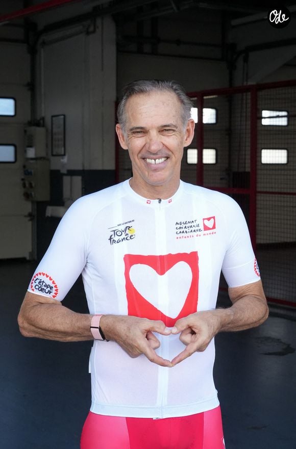 Exclusif - Paul Belmondo - Les célébrités lors de “L'Etape du Coeur” de l’association Mécénat Chirurgie Cardiaque en collaboration avec le Tour de France entre le circuit de Nevers Magny-Cours et Chalon-sur-Saône le 15 juillet 2026.  © Anne-Sophie Guebey/Bestimage