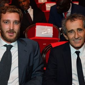 Pierre Casiraghi et Alain Prost, récompensé pour l'ensemble de sa carrière, Prix de la légende 2019, durant la soirée des Sportel Awards 2019 au Grimaldi Forum à Monaco le 22 octobre 2019. Photo par Bruno Bebert/Bestimage
