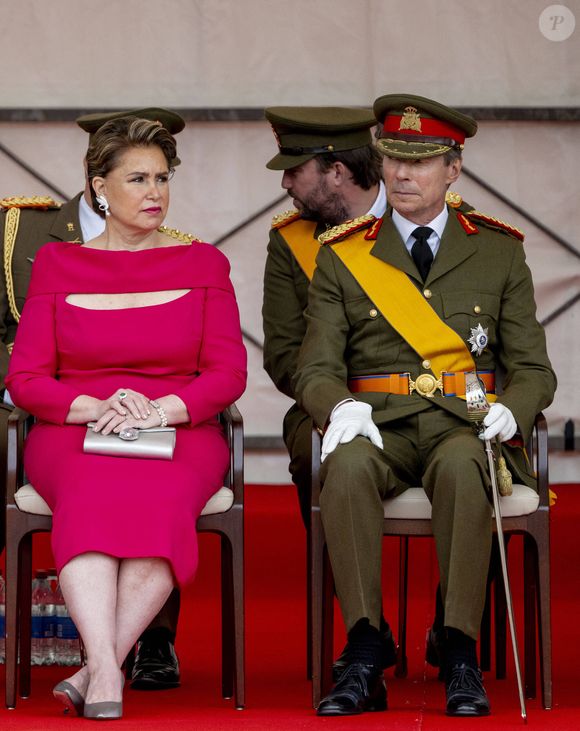 Le grand-duc Henri de Luxembourg, la grande-duchesse Maria Teresa de Luxembourg pour les célébrations de la fête nationale et pour le 25e anniversaire de règne du grand duc Henri le 23 juin 2025  Dana Press / Bestimage