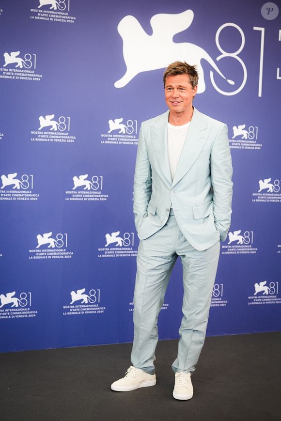 Brad Pitt au photocall du film "Wolfs" lors du 81e festival international du film de Venise, la Mostra, le 1er septembre 2024. © Lucia Sabatelli / Bestimage