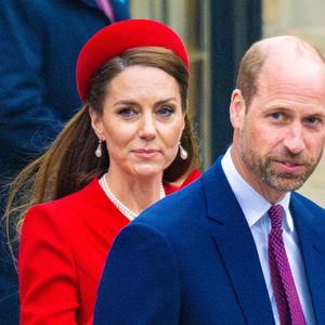 La princesse Catherine de Galles, Kate Middleton et le prince William de Galles lors de la cérémonie annuelle du Jour du Commonwealth à l'abbaye de Westminster à Londres. 10 mars 2025. Photo par Mischa Schoemaker/ABACAPRESS.COM