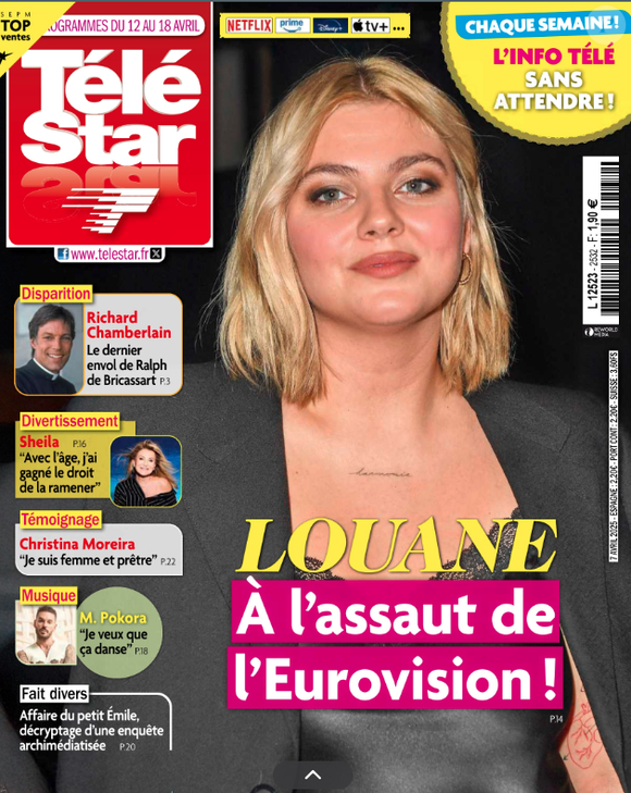 Louane fait la couverture de "Télé Star", édition du 7 avril 2025.