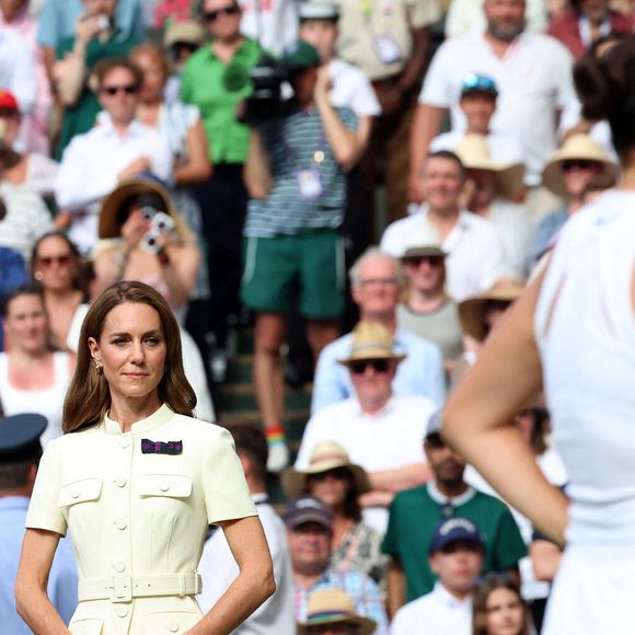 Kate Middleton, princesse de Galles, lors de la finale femme de Wimbledon le 12 juillet 2025. Photo par Zuma Press/Bestimage