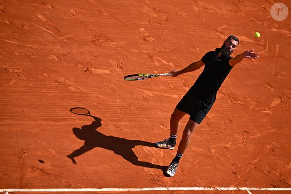 Benoit Paire (FRA) lors de son dernier match de qualification au Monaco Rolex Masters à Monte-Carlo, le 9 avril 2023. Photo par Corinne Dubreuil/ABACAPRESS.COM