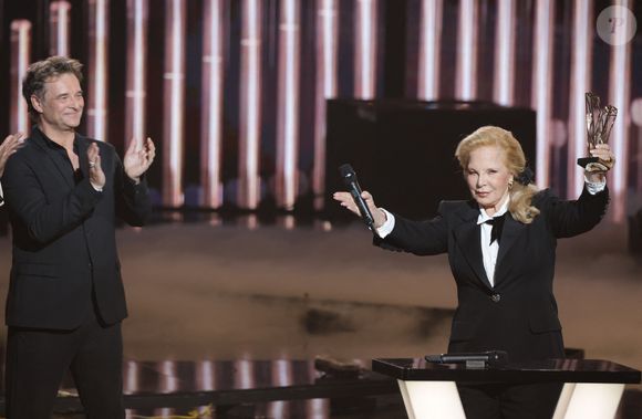 David Hallyday et Sylvie Vartan - Cérémonie de la 40ème édition des Victoires de la Musique à la Seine Musicale à Boulogne-Billancourt, France, le 14 février 2025. © Coadic Guirec/Bestimage