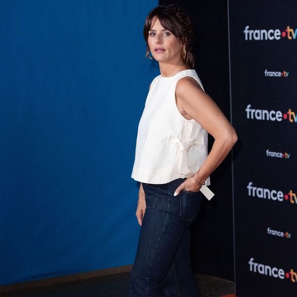 Faustine Bollaert assiste à la conférence de presse de rentrée de France Télévisions à Paris, en France, le 11 juillet 2023. Photo : Aurore Maréchal/ABACAPRESS.COM
