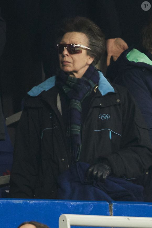 La princesse Anne en tribunes lors du match du Tournoi des Six Nations opposant la France à l'Écosse (35-16) au Stade de France à Saint-Denis, Seine Saint-Denis, France, le 15 mars 2025. © Christian Liewig/Bestimage