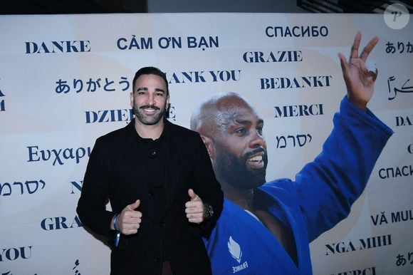 Exclusif - Adil Rami - Soirée de remerciement de Teddy Riner à la Maison du judo à Montrouge, le 29 novembre 2024. Devant une centaine d'invités, Le champion olympique (11 fois) et champion olympique (5 fois) a tenu à remercier tous ceux qui l'ont soutenu tout au long de son impressionnante carrière, de son premier entraîneur en club jusqu’à sa femme et sa mère, en passant par sa psychologue de l’INSEP. Une vente aux enchères au profit de l'association de Teddy Riner a conclu la soirée. 
© Rachid Bellak / Bestimage