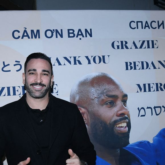Exclusif - Adil Rami - Soirée de remerciement de Teddy Riner à la Maison du judo à Montrouge, le 29 novembre 2024. Devant une centaine d'invités, Le champion olympique (11 fois) et champion olympique (5 fois) a tenu à remercier tous ceux qui l'ont soutenu tout au long de son impressionnante carrière, de son premier entraîneur en club jusqu’à sa femme et sa mère, en passant par sa psychologue de l’INSEP. Une vente aux enchères au profit de l'association de Teddy Riner a conclu la soirée. 
© Rachid Bellak / Bestimage