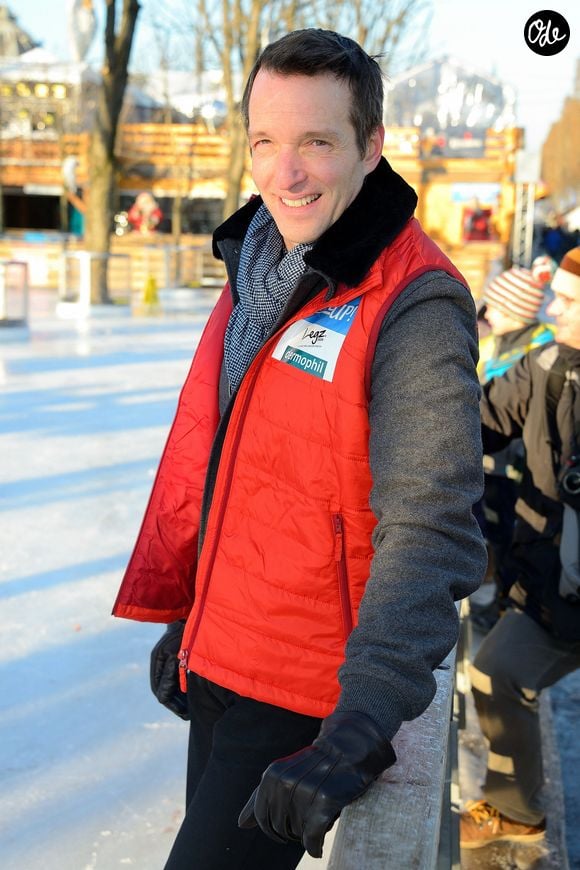 Stéphane Rotenberg participe à l'événement « Fitness on Ice » organisé par Skate Up sur la patinoire éphémère des Champs-Élysées à Paris, en France, le 29 décembre 2014. Photo Nicolas Briquet/ABACAPRESS.COM