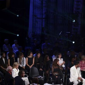 Exclusif - Claire Chazal, Dani Borg (ancienne clodette) et Amir Haddad sur le plateau de l'enregistrement de l'émission " Le Grand Echiquier " (Spécial Claude François) présentée par C.Chazal et A.Manoukian et diffusée sur France 2 le 03 février 2026, à Paris, France, le 16 septembre 2025 © Jack Tribeca / Bestimage