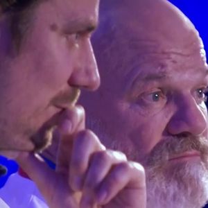 Philippe Etchebest en larmes face à Charles après son élimination de "Top Chef 2025", épisode du 4 juin, sur M6