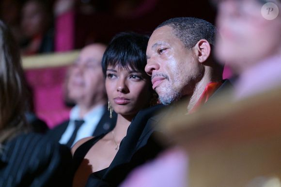 Exclusif - JoeyStarr et sa nouvelle Compagne Pauline Latchoumanin au "concerto pour la paix" de Omar Harfouch au théâtre des Champs-Elysées à Paris le 18 septembre 2024. © Rachid Bellak / Bestimage