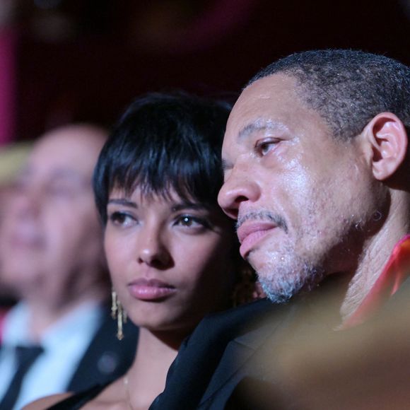Exclusif - JoeyStarr et sa nouvelle Compagne Pauline Latchoumanin au "concerto pour la paix" de Omar Harfouch au théâtre des Champs-Elysées à Paris le 18 septembre 2024. © Rachid Bellak / Bestimage