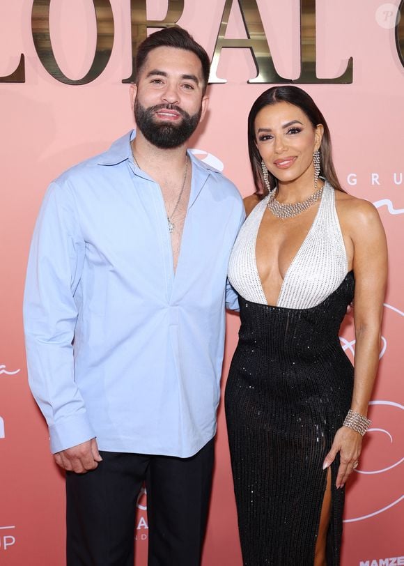 Kendji Girac, Eva Longoria - Photocall du "Global Gift Gala" sur la Môme Plage lors du 79ème Festival international du Film de Cannes le 20 mai 2026. © Denis Guignebourg/Bestimage