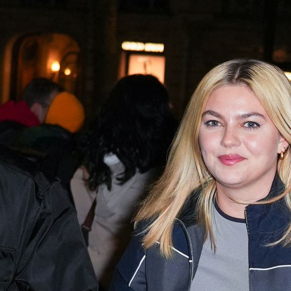 Florian Rossi et Louane arrivent à l'after party Miu Miu pendant la Semaine de la Mode Femme Automne/Hiver 2025/2026 à Paris le 11 mars 2025 à Paris, France.  Photo by Lucia Sabatelli / Bestimage