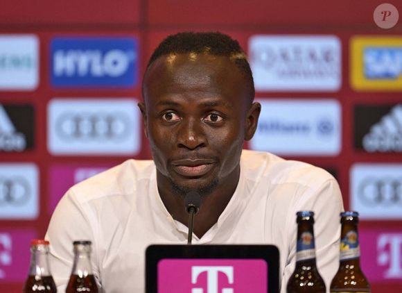 L'attaquant sénégalais du Liverpool FC Sadio Mané rejoint le Bayern de Munich et donne une conférence de presse après sa visite médicale. Munich. Le 22 juin 2022.
© Imago / Panoramic / Bestimage