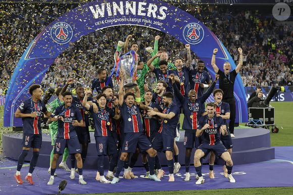 Le PSG remporte la Ligue Des Champions 2025, pour la première fois de son histoire, face à l'Inter Milan (5-0) à l'Allianz Arena de Munich, le 31 mai 2025.
© Cyril Moreau/Bestimage