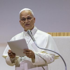 Le pape Léon XIV lors de sa visite à la 47e édition du Meeting pour l’amitié entre les peuples, organisé par le mouvement Communion et Libération. Rimini, 22 août 2026. © ANSA via ZUMA Press / Bestimage