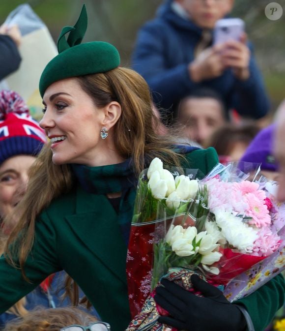 Catherine (Kate) Middleton, princesse de Galles - La famille royale britannique se rend à la messe de Noël à Sandringham le 25 décembre 2024.