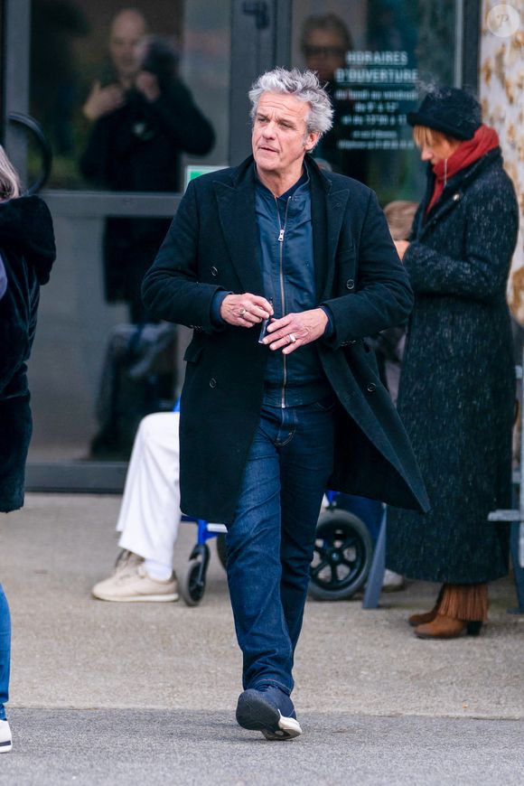 David Brécourt aux obsèques du chanteur Herbert Léonard au crématorium de Saint-Fargeau-Ponthierry, France, le 12 mars 2025. © Bestimage