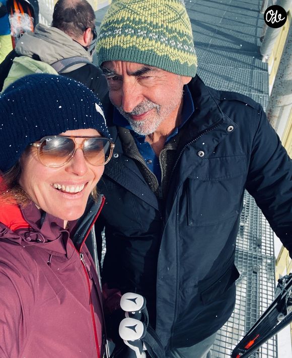 Marie du Sordet d'"Affaire conclue" et son mari Jacques au ski