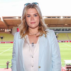 Camille Gottlieb - La famille princière de Monaco assiste au match de football Racing Stars Football Cup opposant les pilotes Nazionale Piloti contre les Barbagiuans au stade Louis II à Monaco le 21 mai, 2025. © Claudia Albuquerque/Bestimage