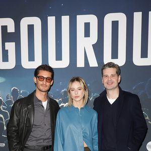 Pierre Niney, Marion Barbeau et Yann Gozlan - Avant-première de la série "Gourou" au cinéma Pathé Palace à Paris le 26 janvier 2026. © Coadic Guirec/Bestimage